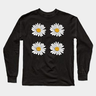 White Daisy Doodle Pack Long Sleeve T-Shirt